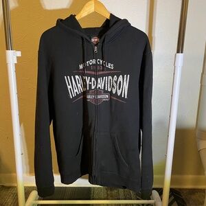 Mens XL Harley Davidson Zip-Up Hoodie